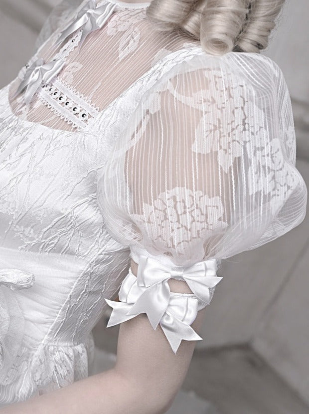 Pure White Lace Dress + Inner Pants