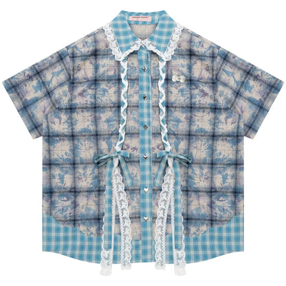Y2k Plaid Oversized Shirt