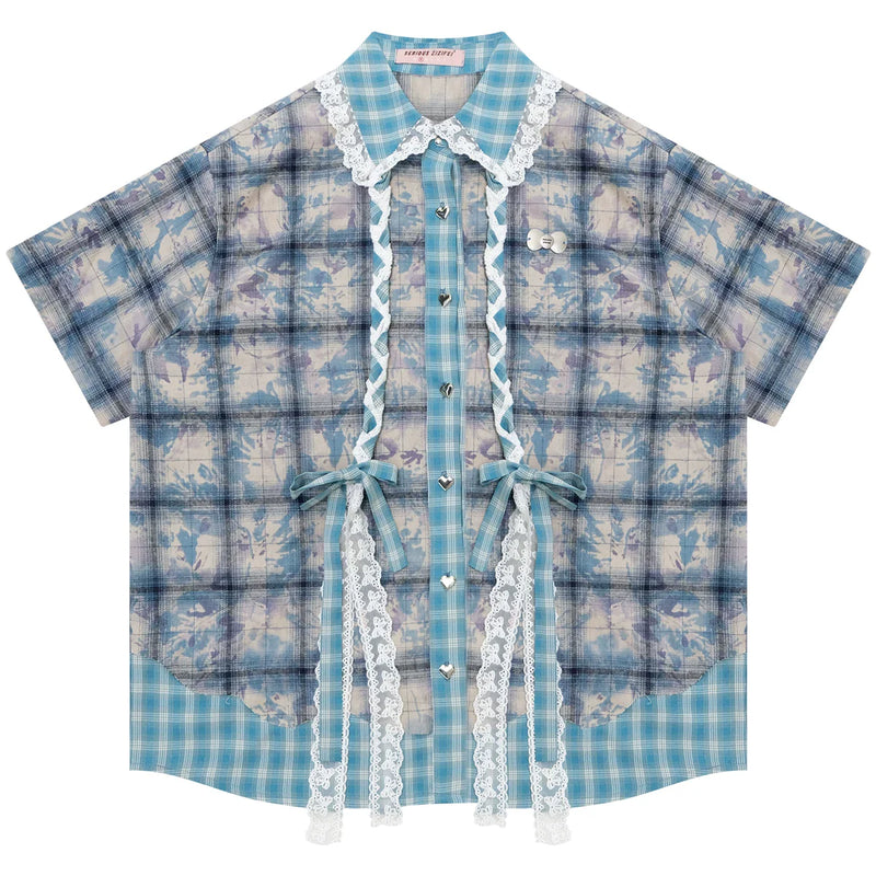 Y2k Plaid Oversized Shirt