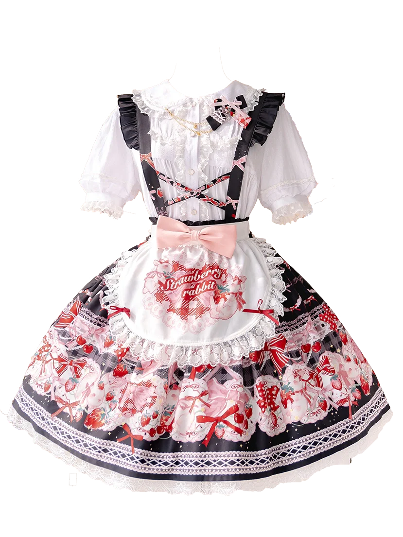Lolita Rabbit Fried Berry Dress Set