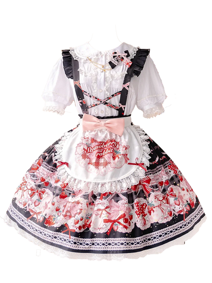 Lolita Rabbit Fried Berry Dress Set