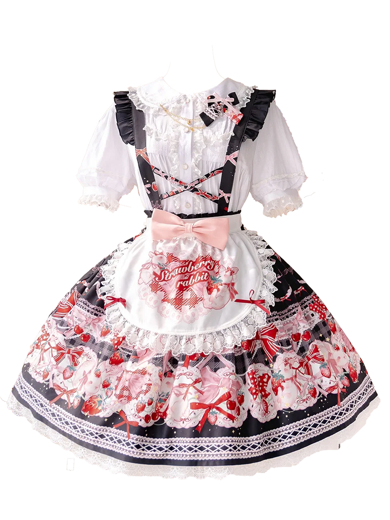 Lolita Rabbit Fried Berry Dress Set