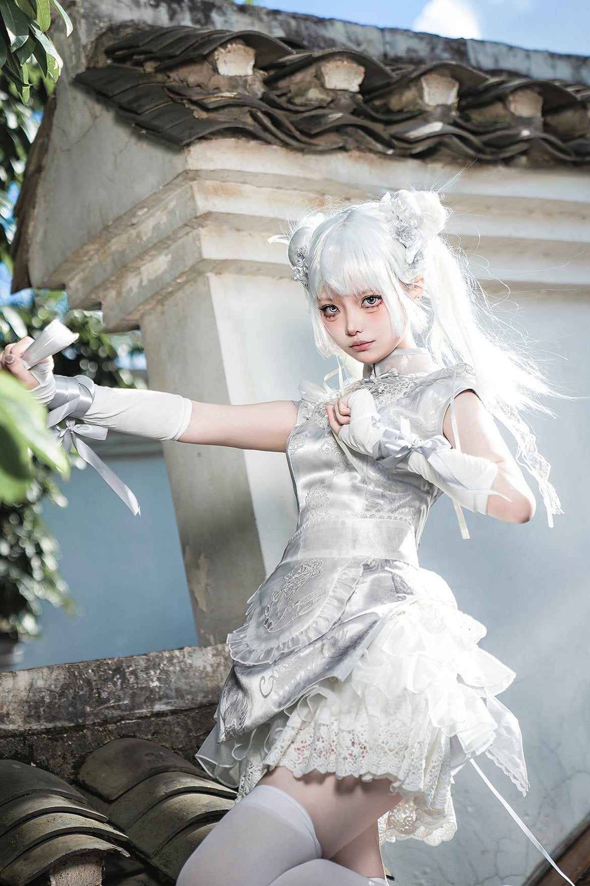 Silver Moon Lolita Apron Dress