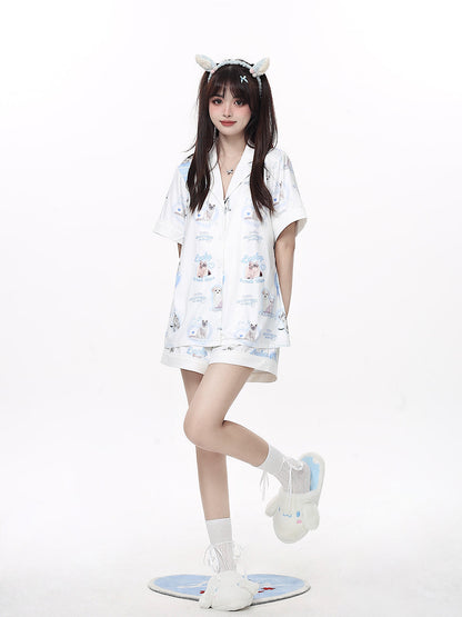 Dog & Cat Nightwear Set / Big Ribbon Girly Night Dress