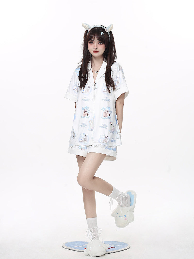 Dog & Cat Nightwear Set / Big Ribbon Girly Night Dress
