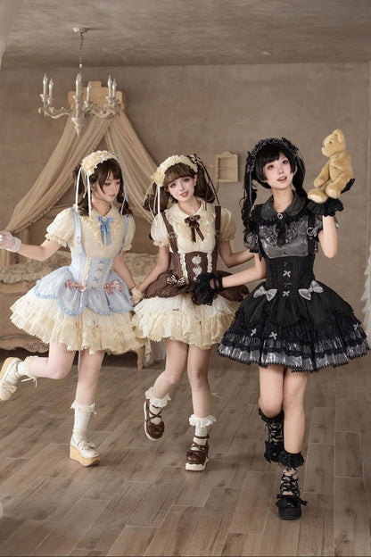 [pre-order Deadline: May 8] Classic Lace Ribbon Blouse + Suspender Tiered Dress Full Set + Complete Set
