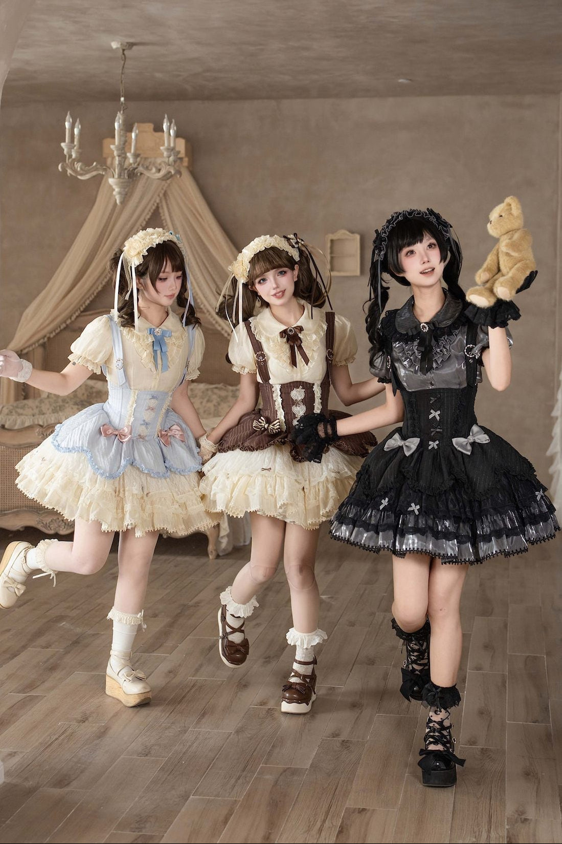 [pre-order Deadline: May 8] Classic Lace Ribbon Blouse + Suspender Tiered Dress Full Set + Complete Set