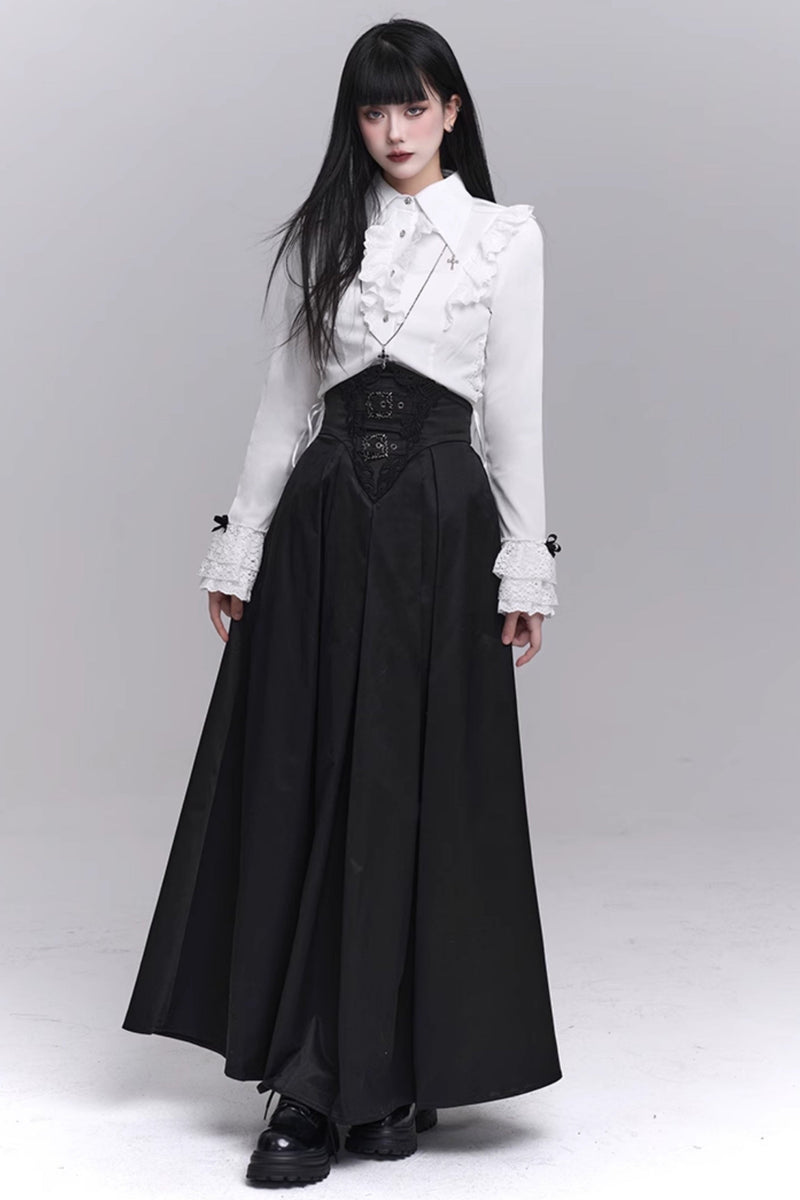 Gothic Style Subculture Top + Long Skirt