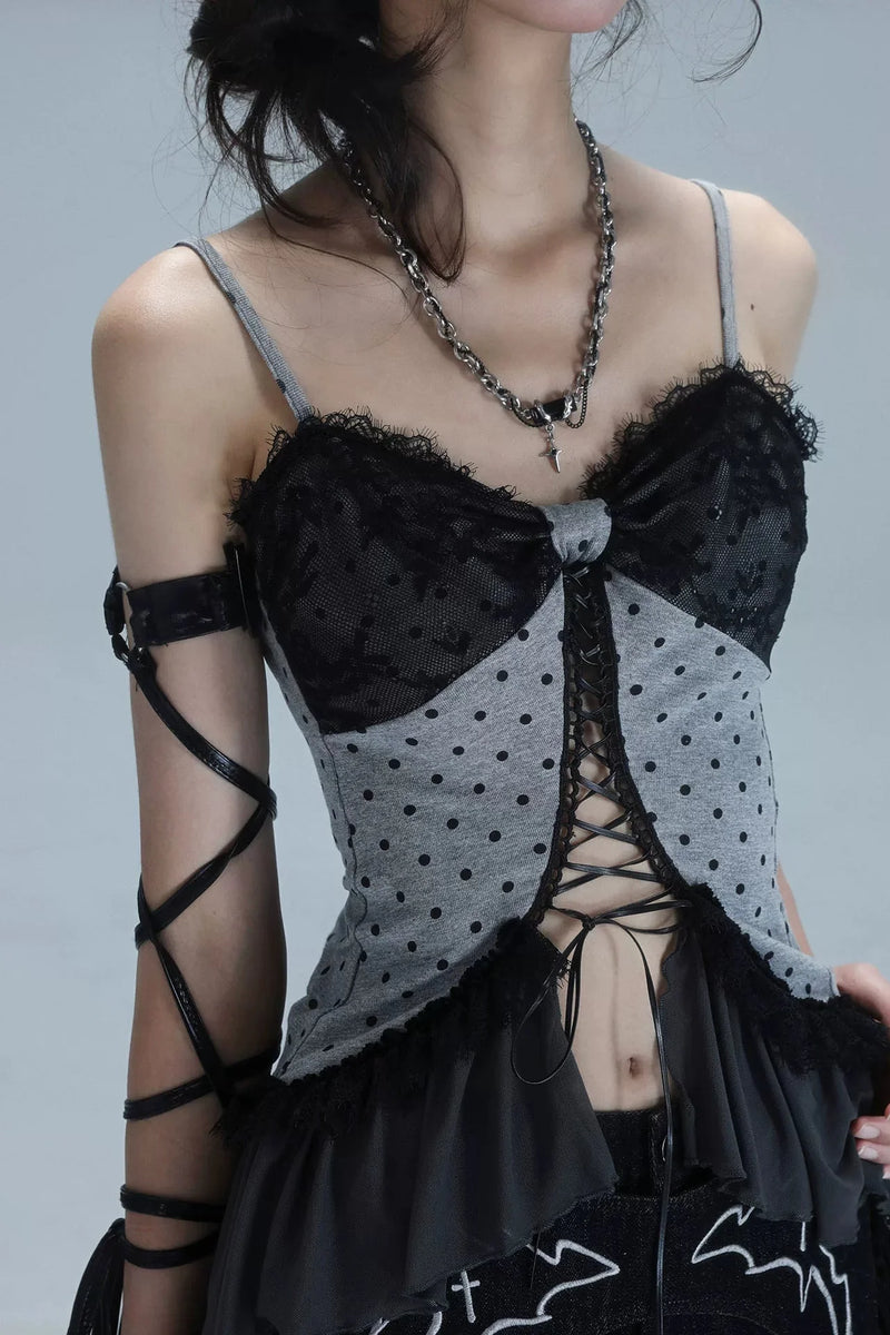 Y2k Dot Lace Camisole