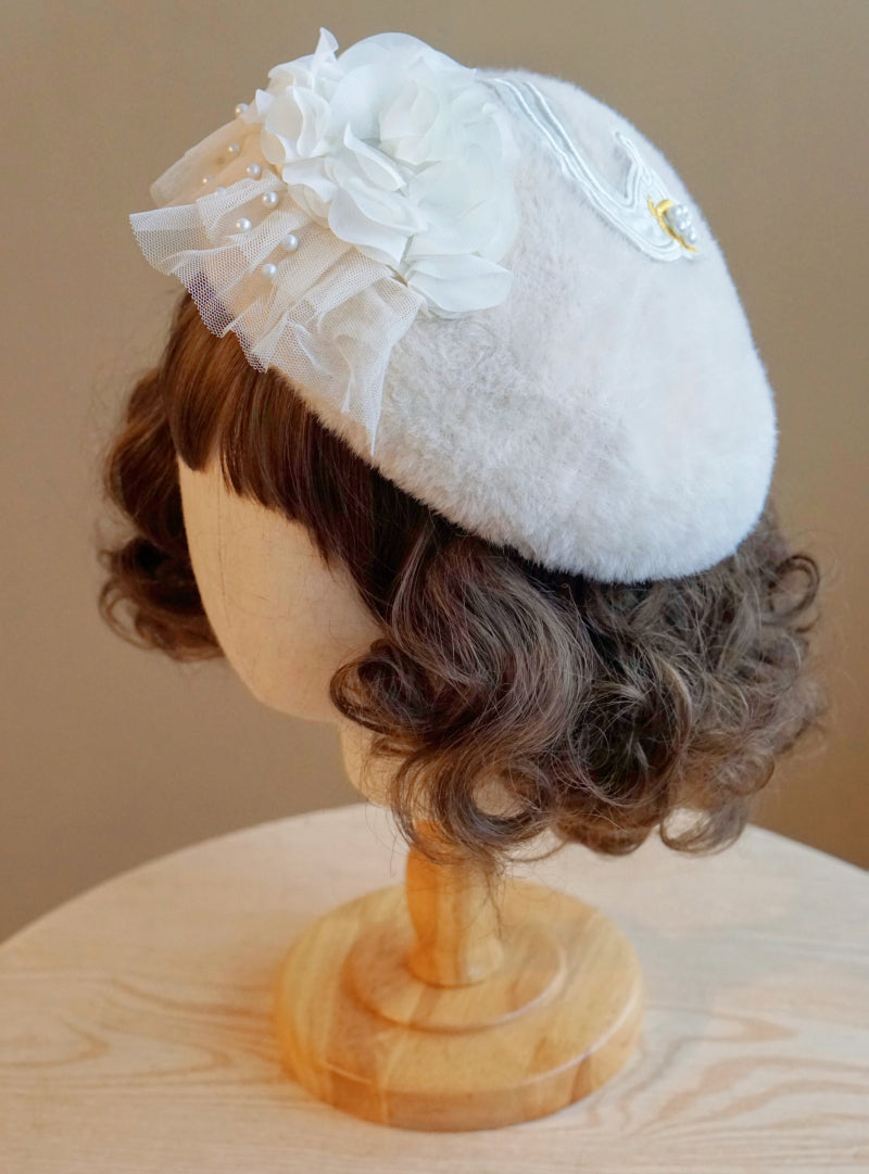 Sweet Girly White Beret