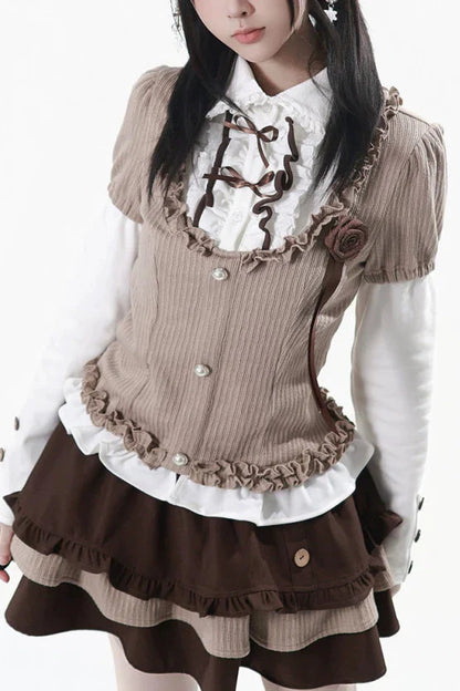 College Lace Top + Tiered Skirt