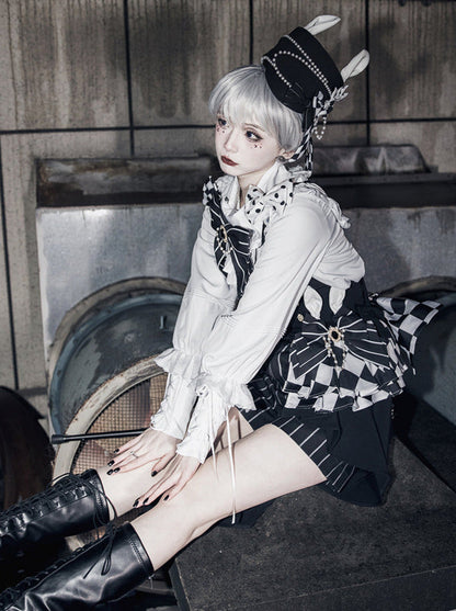 Rabbit Theatre Block Plaid Lolita Shirt Pants Waistband All Set [pre-order]