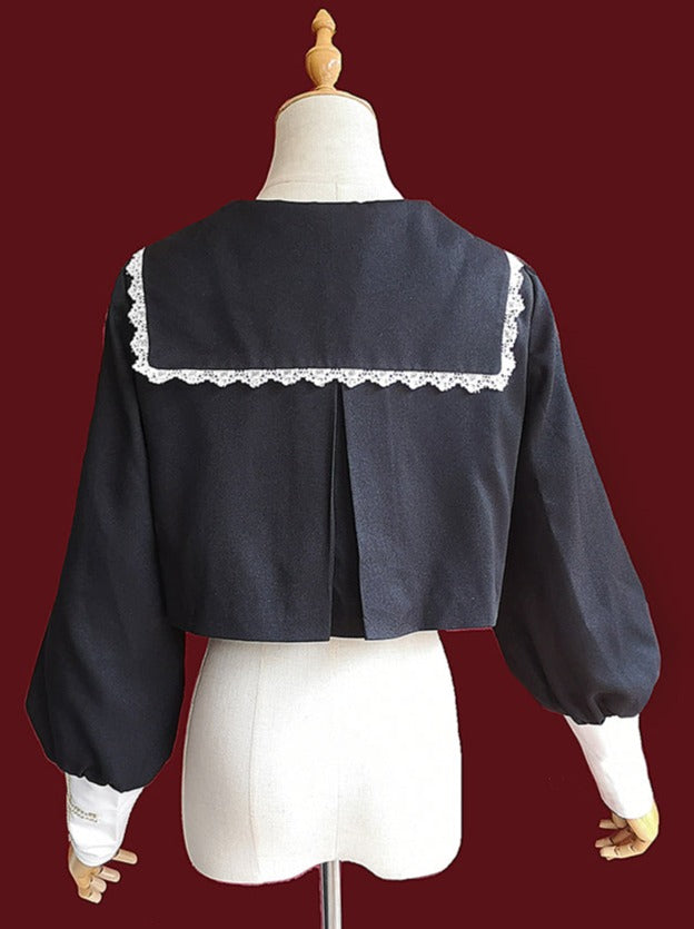 Cross Lolita Dress + Short Jacket + Headband + Veil + Collar