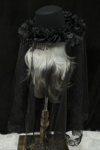 Sheer Dark Lace Gothic Hat