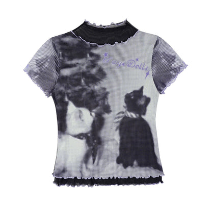 Retro Double Layer Mesh Top