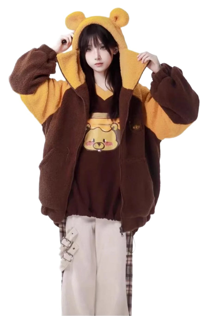 Simple Coffee Sweatshirt and Skirt Set