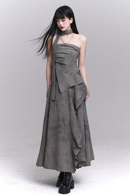 Ash Mode Tube Top + Long Skirt