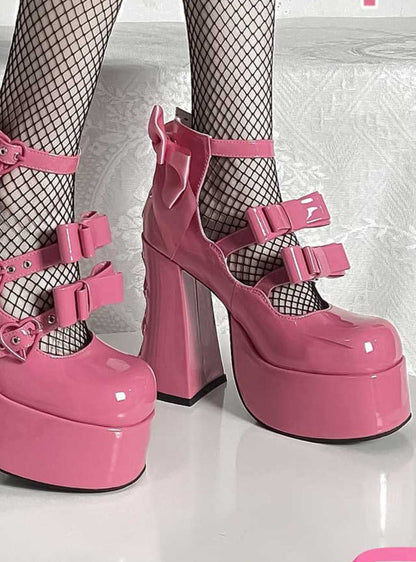 Barbie Party Lolita Strap Ribbon Platform Shoes