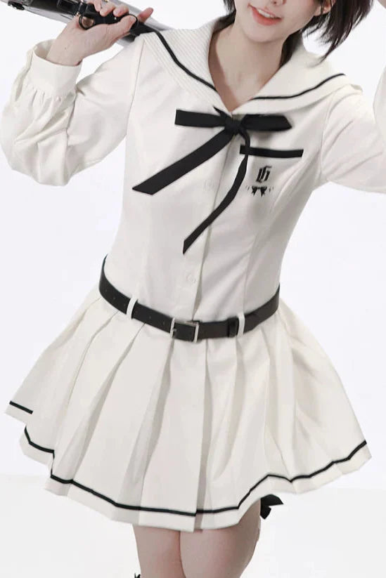Monochrome Girl Sailor Dress + Shirt + Skirt + Bow Tie