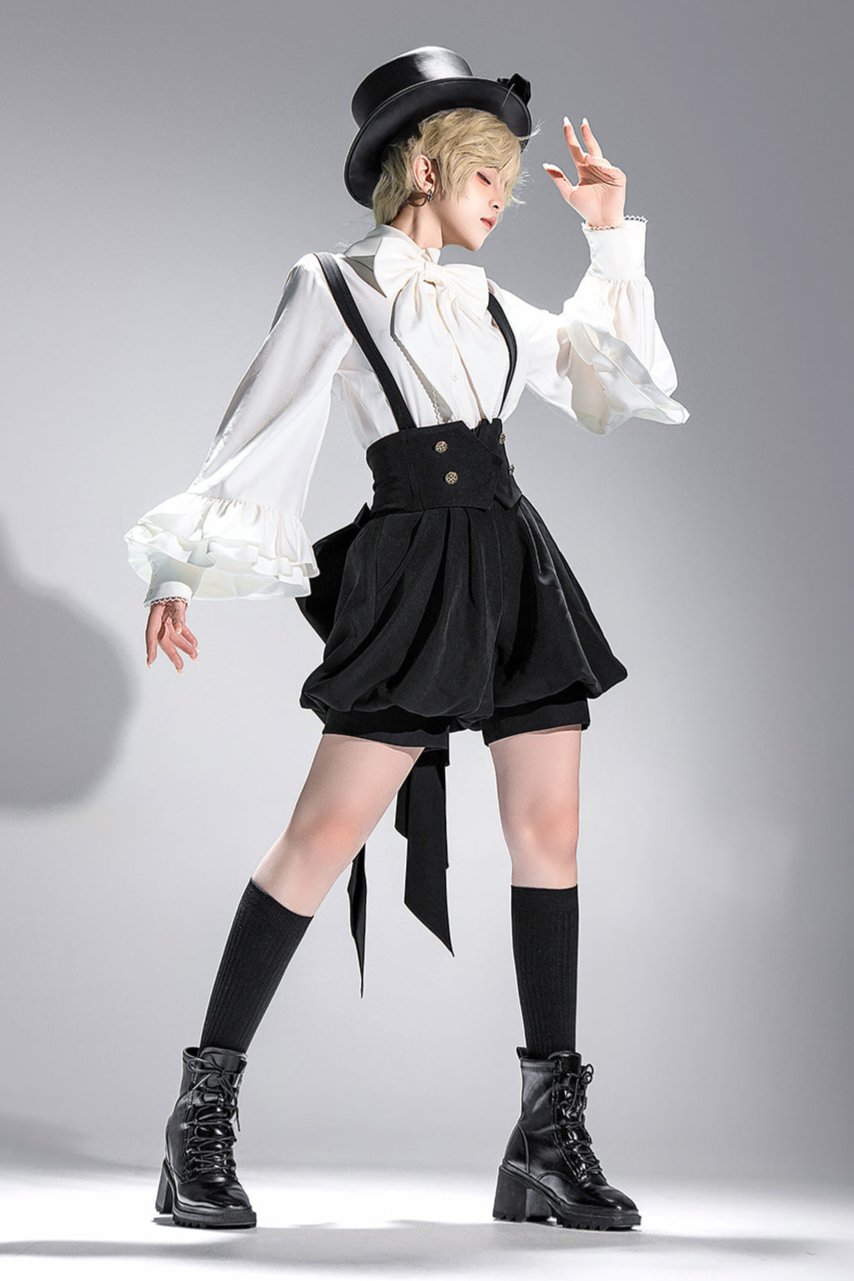 [pre-order] Retro Dark Prince Ribbon Shirt + Tail Shorts
