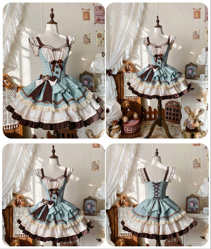 [pre-order] Mint Chocolate Lolita Tutu Sweet Dress + Ribbon Headband