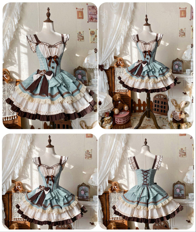 [pre-order] Mint Chocolate Lolita Tutu Sweet Dress + Ribbon Headband