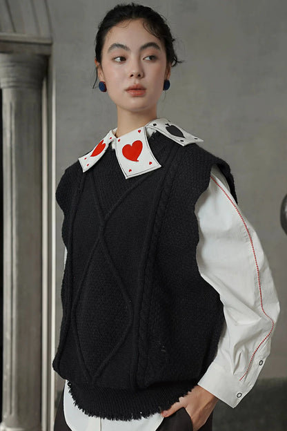 Retro Mode Dark Knit Vest