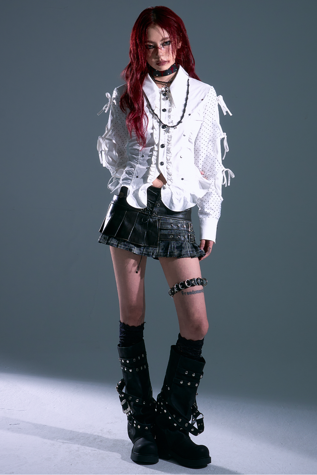 Retro Mode Dark Punk Dot Blouse