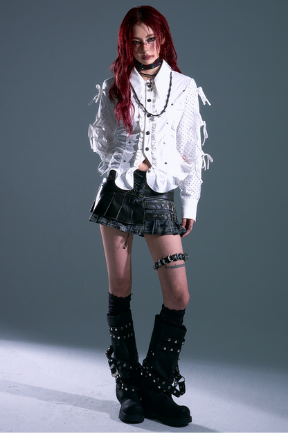 Retro Mode Dark Punk Dot Blouse