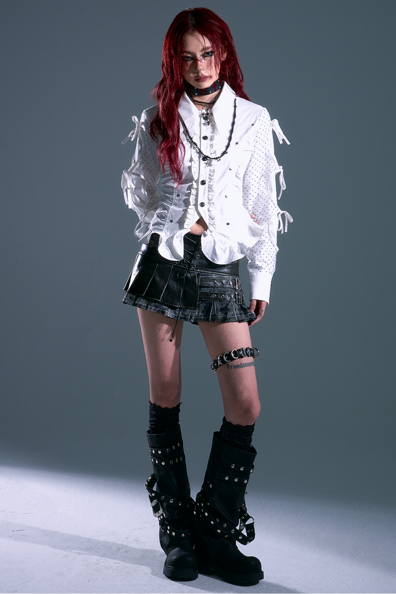 Retro Mode Dark Punk Dot Blouse