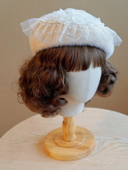 Sweet Girly White Beret