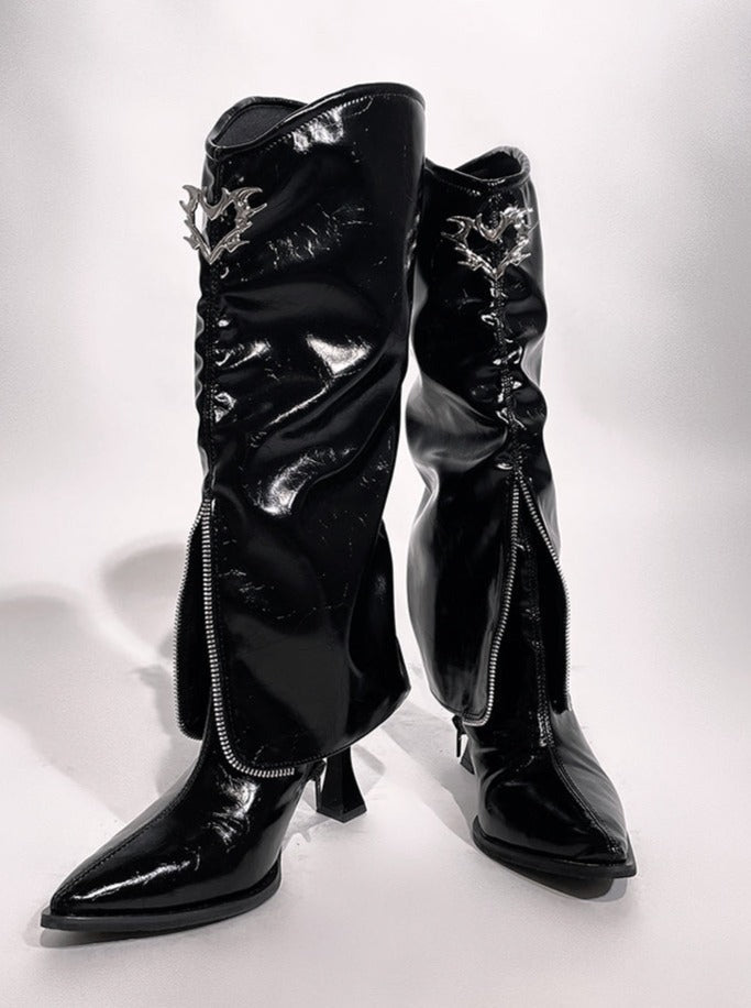 Retro Pointed Toe Stiletto Boots
