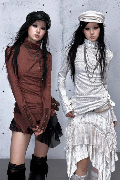 Retro Asymmetric Knit Sweater