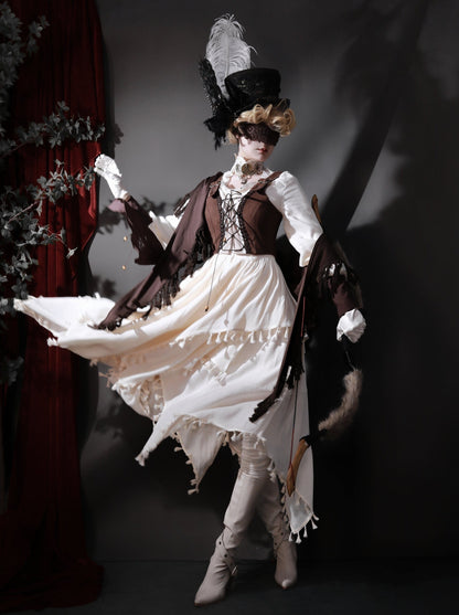 Exotic Style Dress + Vest + Cape