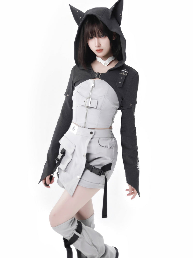 Camouflage Wolf Original Design Hoodie Detachable Sleeve Suit