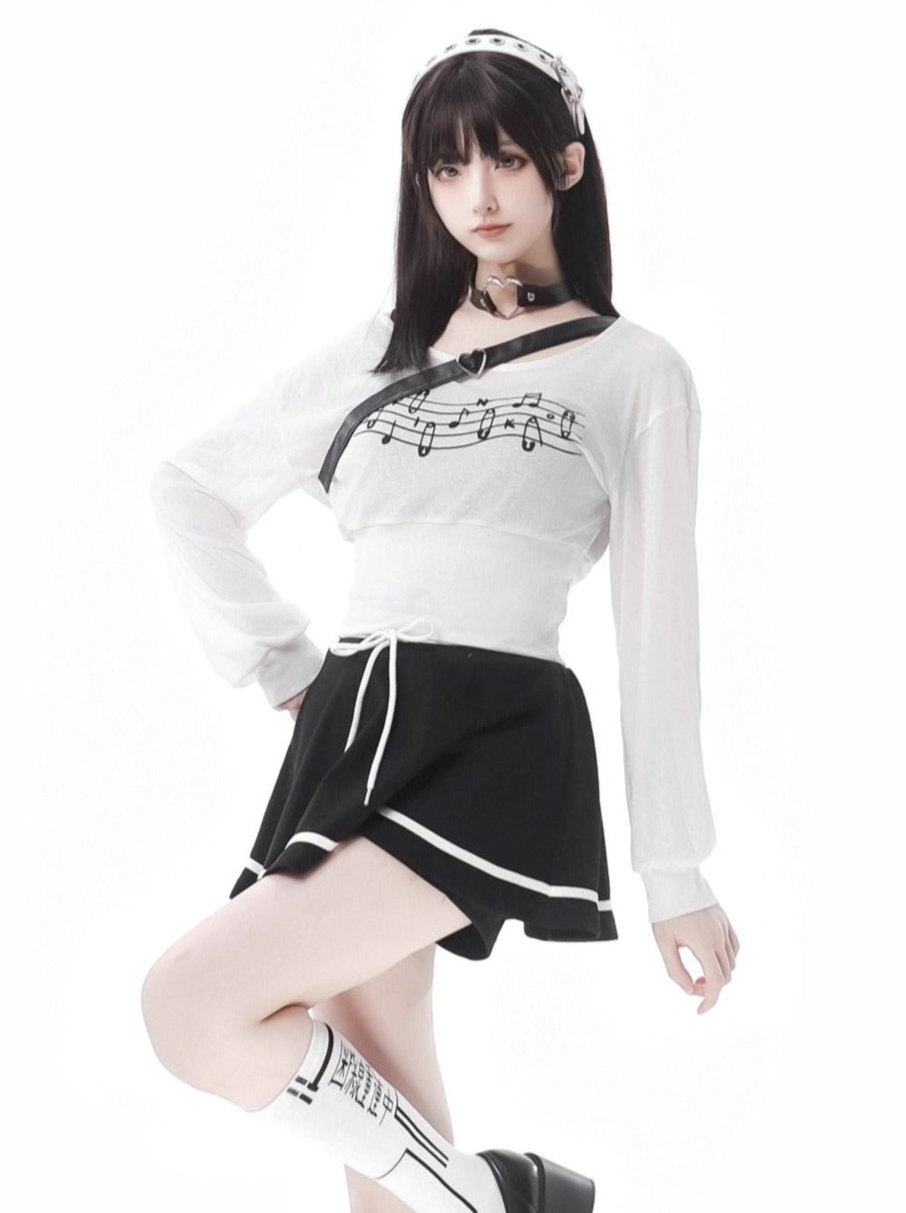 Sporty Mix Top + Hooded Hoodie + Camisole + Culottes