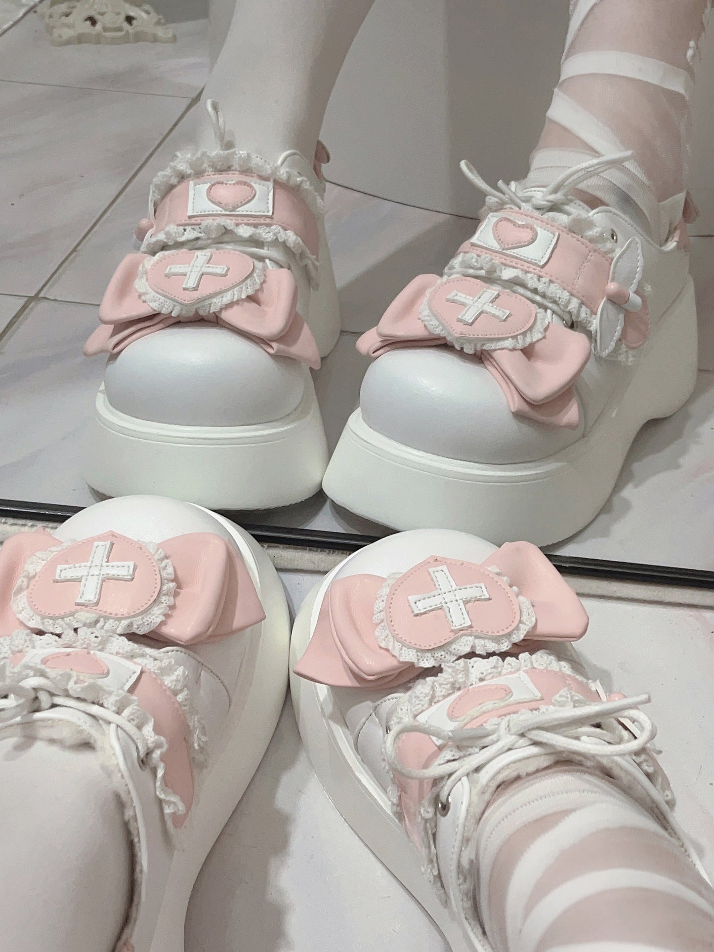 [angel Style] Love Medical Band-aid Platform Shoes