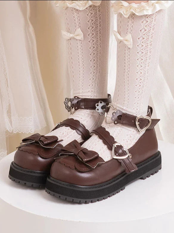Lolita Low-heel Love Bear Claw Retro Shoes