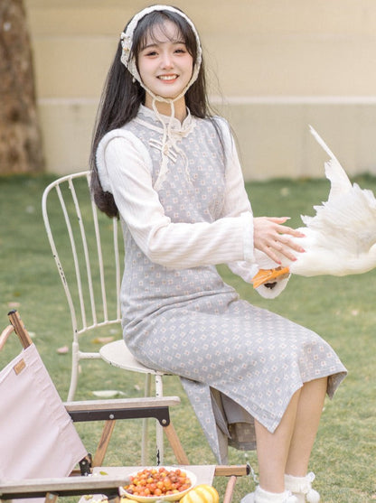 Pastel Sweet Retro Flower Chinese-style Dress