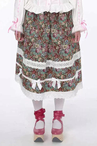 Retro Shawl + Ribbon Flare Skirt