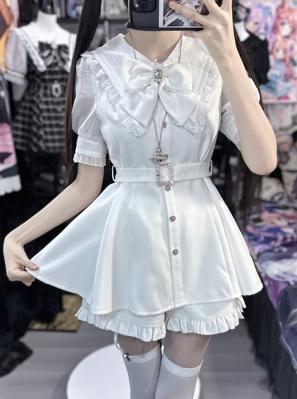 [pre-order] Ribbon Puff Sleeve Top + Ruffle Pants