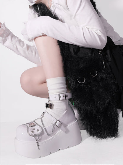 Punk Rivet Bone Millennium Platform Shoes