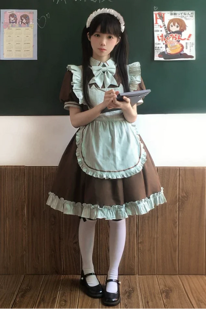 Mint Black Berry Lolita Dress + Apron + Tie