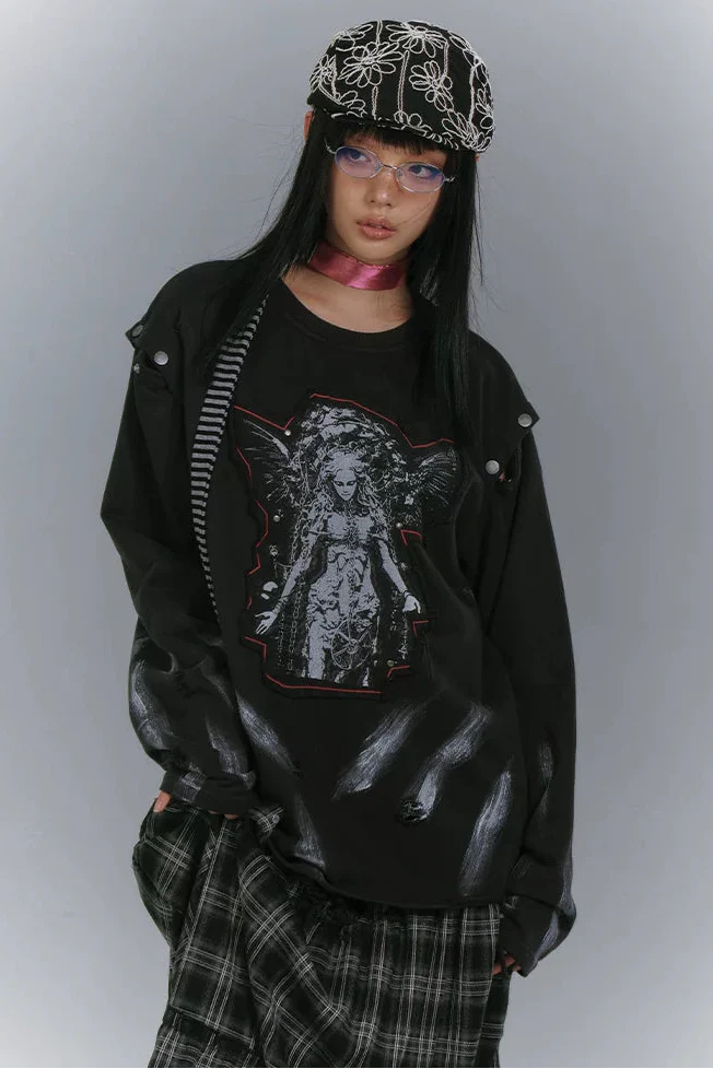Cut Arm Design Loose Mode Tops