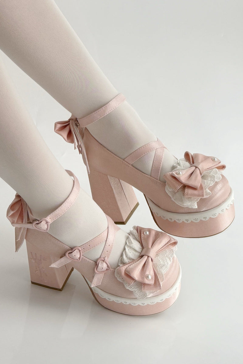 Sweet Ruffle Ribbon Lolita Shoes