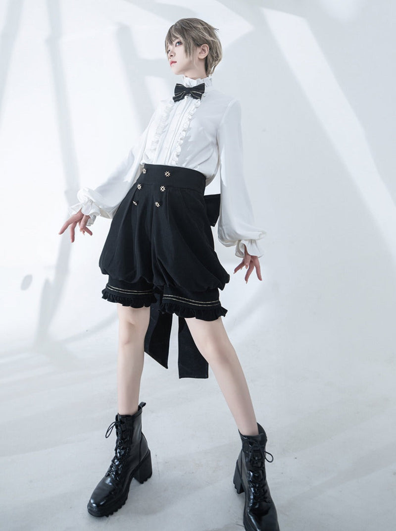 Dark Prince Hooded Cape + Rabbit Hooded Vest + Pumpkin Pants + Ruffle Shirt + Big Waist Ribbon [pre-order]