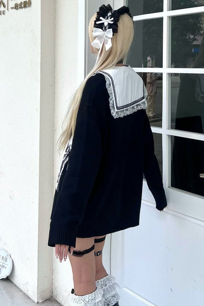 Basic Black Long Sleeve Sweater Set