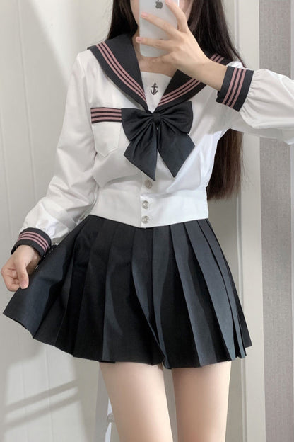 Jk Series Sailor Suit + Pleated Skirt
