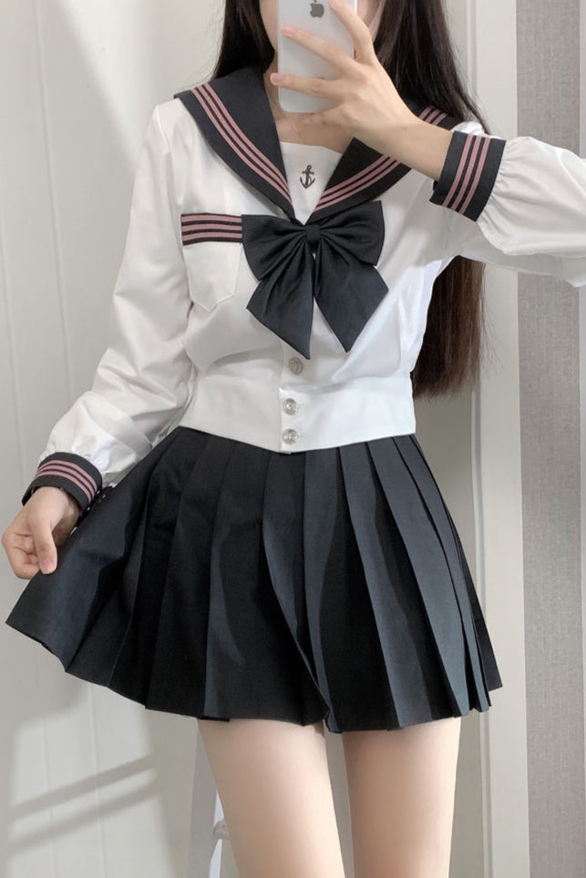 Jk Series Sailor Suit + Pleated Skirt