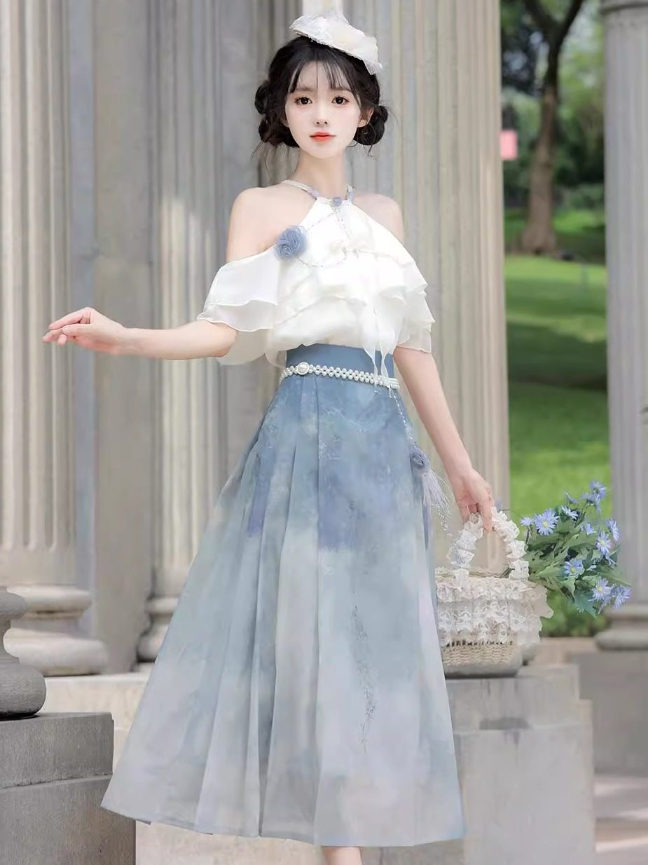 Improved Hanfu Horse Face Skirt Set